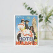 Vintage Sevilla Spain Hotel Briefkaart (Staand voorkant)