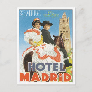 Vintage Sevilla Spain Hotel Briefkaart