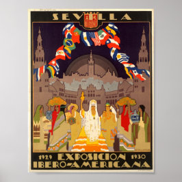 Vintage Sevilla Spanje Expo 1919 Poster