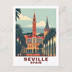 Vintage Sevilla, Spanje Kathedraal Reizen Briefkaart