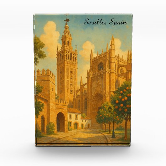 Vintage Seville Spain Andalusia Travel Fotoblokken (Voorkant)