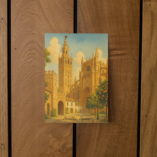 Vintage Seville Spain Andalusia Travel Kaart