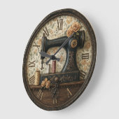 Vintage sewing machine seamstress antique design grote klok (Hoek)