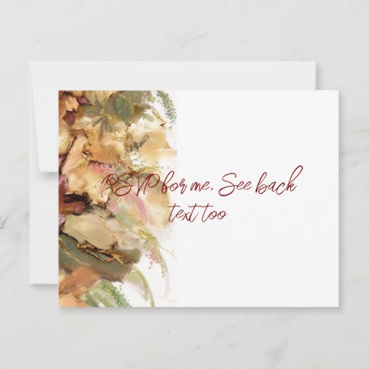 Vintage sfeer bloemkunst Retouradreslabel RSVP Kaartje (Voorkant)