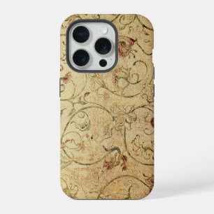 Vintage shabby chic behang met bloemen iPhone 15 pro case
