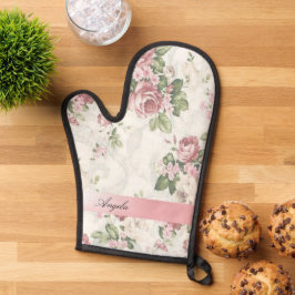 Vintage Shabby Chic Bloemen-Personaliseerbaar Ovenwant