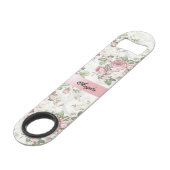 Vintage Shabby Chic Bloemen-Personaliseerbaar Speed Flessenopener (Voorkant Gekanteld)