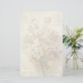 Vintage Shabby-Chic Bloemendesign Briefpapier (Staand voorkant)