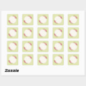 Vintage Shabby Chic Bloemframe met Rozen Vierkante Sticker (Vel)