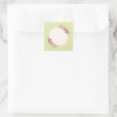 Vintage Shabby Chic Bloemframe met Rozen Vierkante Sticker (Tas)
