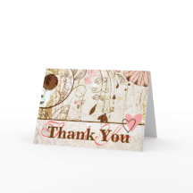 Vintage Shabby Chic Bloemrijke Bedankkaart