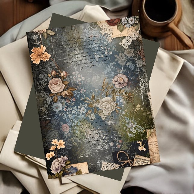 Vintage Shabby Chic Flora Ephemera Schrijfboek Pap (Creator heeft geüpload)