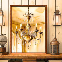 Vintage Shabby Chic Kroonluchter Wandkunst