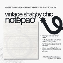 Vintage Shabby Chic ontwerp notitieblok