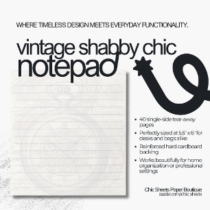 Vintage Shabby Chic ontwerp notitieblok