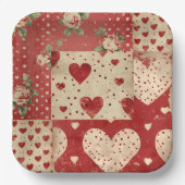 Vintage shabby chic papieren bordje (Voorkant)