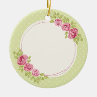 Vintage Shabby Chic Roses Frame Keramisch Ornament