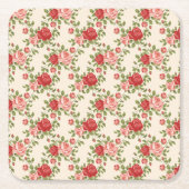 Vintage Shabby Chic Roses Pattern Kartonnen Onderzetters (Voorkant)