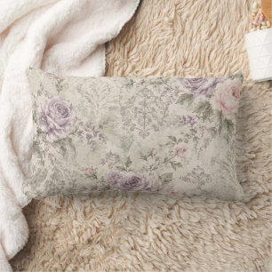 Vintage Shabby Chic Roze en Lavendelrozen Lendenku Kussen
