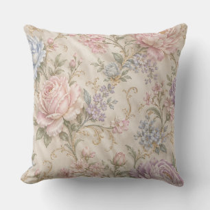 Vintage Shabby Chic Roze Pioen Roos Bloemmotief Kussen