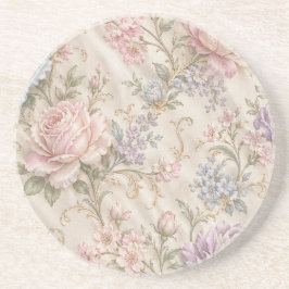 Vintage Shabby Chic Roze Pioen Roos Bloemmotief Zandsteen Onderzetter