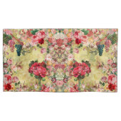 Vintage shabby chic rozen en vaas geel kussensloop (Voorkant)