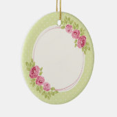 Vintage Shabby Chic Rozen Frame Keramisch Ornament (Rechts)