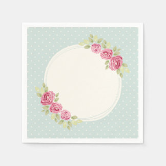 Vintage Shabby Chic Rozen Frame Papieren Bord Servet