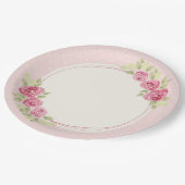 Vintage Shabby Chic Rozen Frame Papieren Bordje (Gekanteld)