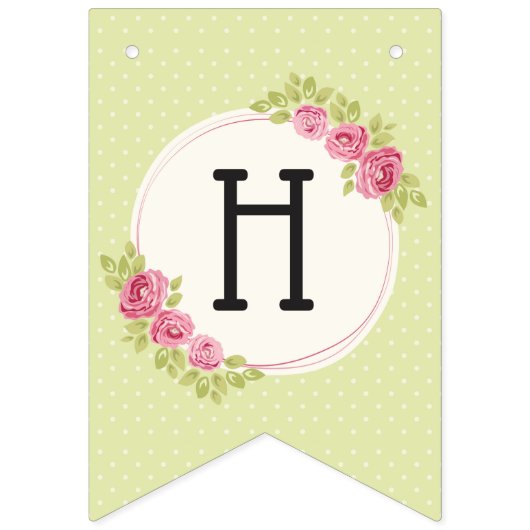 Vintage Shabby Chic Rozen Frame Vlaggetjes (Tweede vlag)