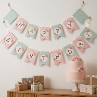 Vintage Shabby Chic Rozen Lijst Vlaggetjes