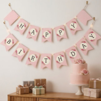 Vintage Shabby Chic Rozen Lijst Vlaggetjes