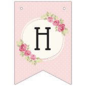 Vintage Shabby Chic Rozen Lijst Vlaggetjes (Tweede vlag)