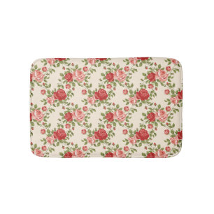 Vintage Shabby Chic Rozen Patroon Badmat