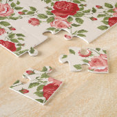 Vintage Shabby Chic Rozen Patroon Legpuzzel (Zijkant)