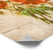 Vintage Shabby Chic Rustic Poppy Bouquet Poster (Hoek)