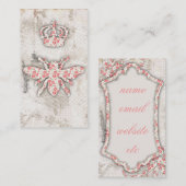 Vintage Shabby Queen Bee Visitekaartjes (Voorkant / Achterkant)