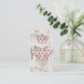 Vintage Shabby Queen Bee Visitekaartjes (Staand voorkant)