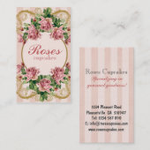 Vintage Shabby Rozen Visitekaartje (Voorkant / Achterkant)