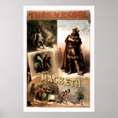 vintage Shakespeare Macbeth teruggetrokken Poster (Voorkant)