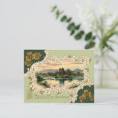 Vintage Shamrock Castle St. Patrick's Day kaart (Staand voorkant)