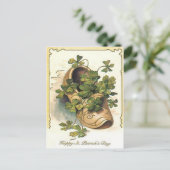 Vintage Shamrock Klompen St. Patrick's Day Kaart (Staand voorkant)