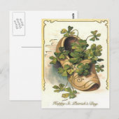 Vintage Shamrock Klompen St. Patrick's Day Kaart (Voorkant / Achterkant)