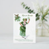 Vintage Shamrock Meisje St. Patrick's Dag Kaart (Staand voorkant)