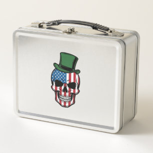 Vintage Shamrock Schedel Vlag Vector Design_1