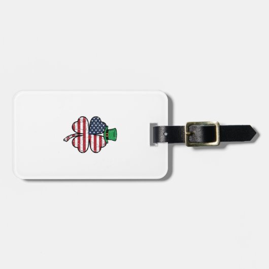 Vintage Shamrock Vlag St. Patrick's Dag Bagagelabel (Voorkant horizontaal)