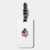 Vintage Shamrock Vlag St. Patrick's Dag Bagagelabel (Voorkant verticaal)