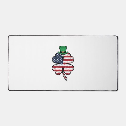 Vintage Shamrock Vlag St. Patrick's Dag Bureaumat (Voorkant)