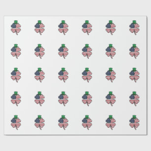 Vintage Shamrock Vlag St. Patricks Dag Cadeaupapier