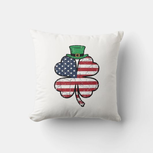 Vintage Shamrock Vlag St. Patrick's Dag Kussen (Voorkant)
